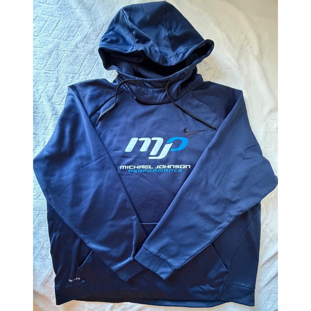 Nike Dri-FIT Michael Johnson Performance MJP Hoodie Mens XXL Navy Blue
